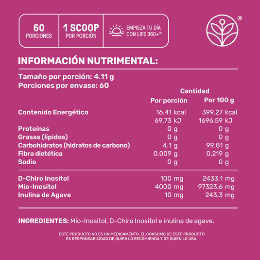 Women's Myo & D-Chiro Inositol en Polvo