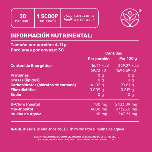 Women's Myo & D-Chiro Inositol en Polvo
